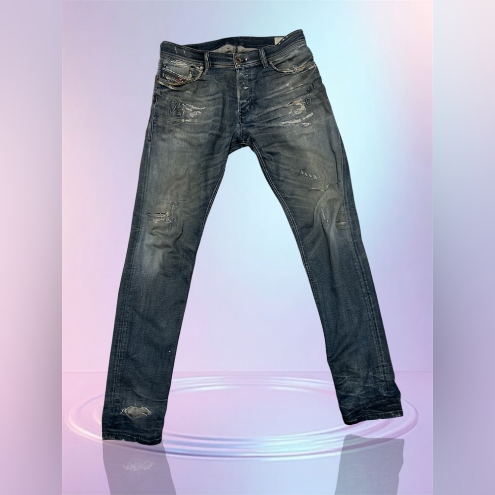 Diesel Industries Tepphar Slim Skinny Stretch Thrashed Denim Jeans w33 X 32L VTG